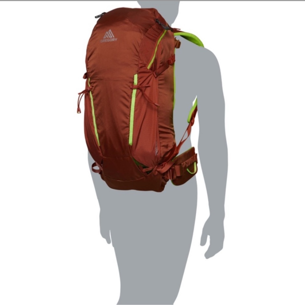 Gregory Targhee FT 24MD/L Rust Red and Lime Green Backpack - NWT